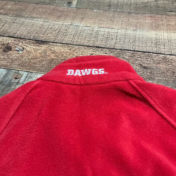 Columbia Wmn's Red Fleece UGA Georgia Dawgs Zipped Pockets Full Zip Jacket Sz M - Picture 5 of 5